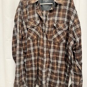 KUHL Brown Plaid Button-Up Shirt